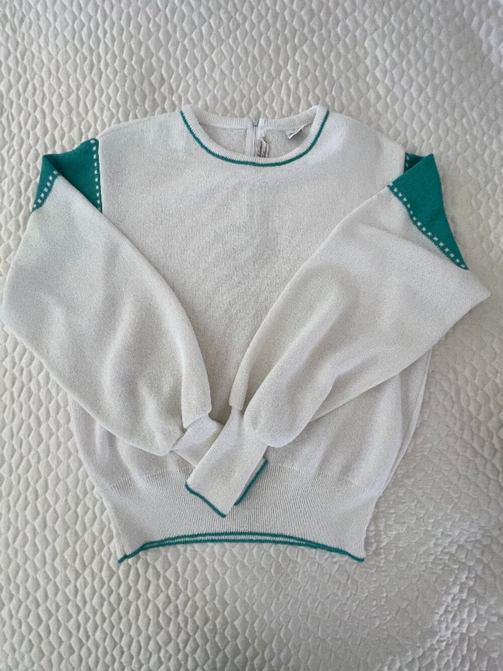 Vintage Adolph Schuman for Lilli Ann Tennis Sweater Pullover – Emerald & White